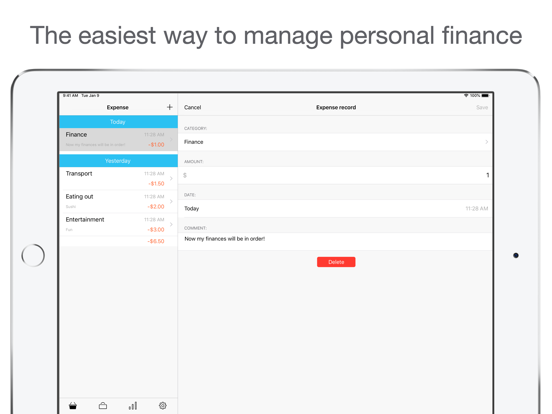 Just Money iPad screenshot 1 - Finance app