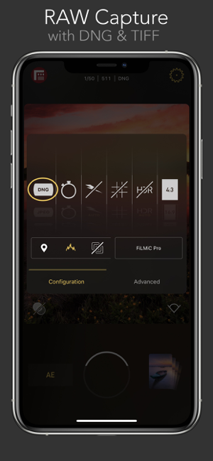 Filmisch Firstlight - Screenshot van de foto-app