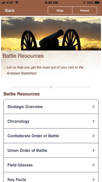 Antietam Battle App Screenshot