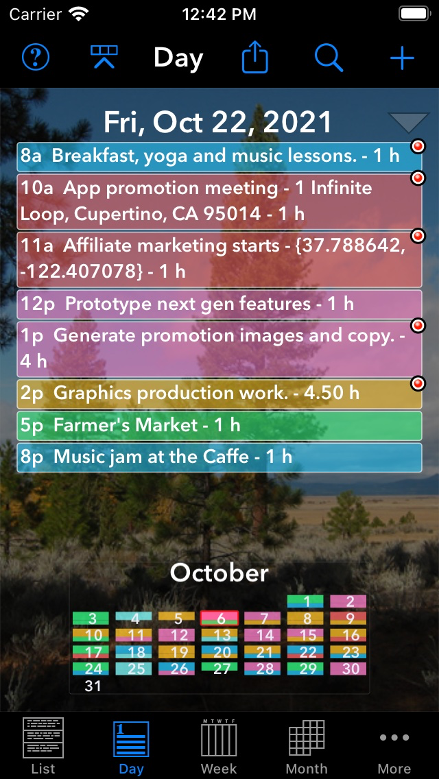 Perspectiva Calendars Charts
