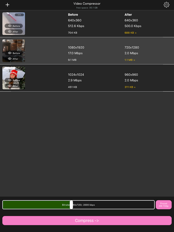 Video Compressor-Shrink videos
