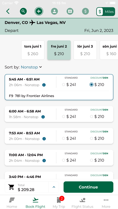 Frontier Airlines Screenshot