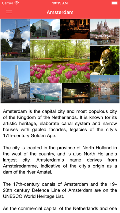 Screenshot #1 pour Amsterdam Offline City Guide