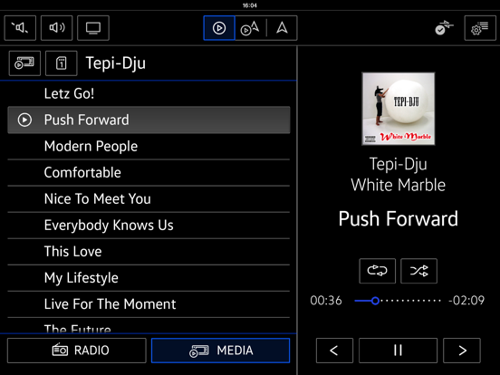 Volkswagen Media Control iPad app afbeelding 2