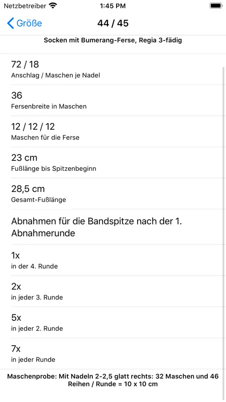Socken Größentabellen screenshot 5 of 5