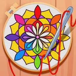 Cross Stitch Coloring Mandala ícone