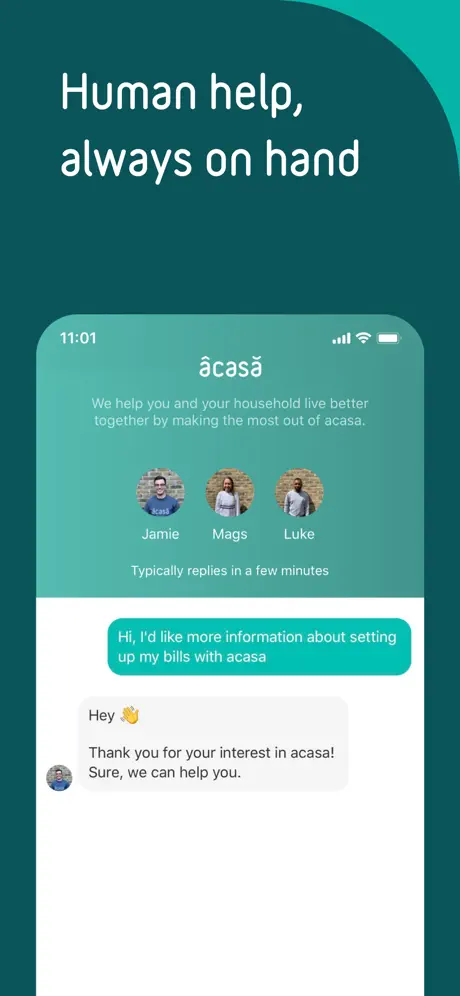 acasa - set-up & split bills