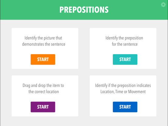 Prepositions by Teach Speech app screenshot