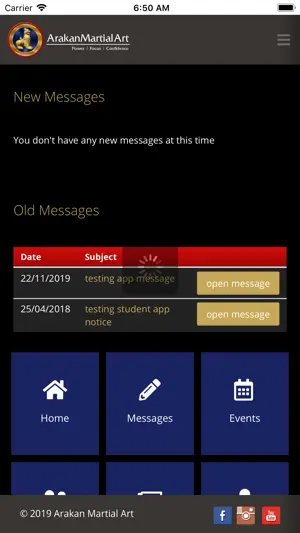 Arakan Martial Art Student App screenshot 2