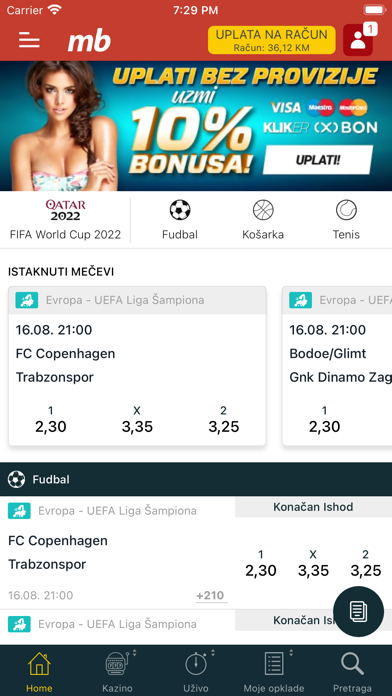 Meridianbet.BA Screenshot