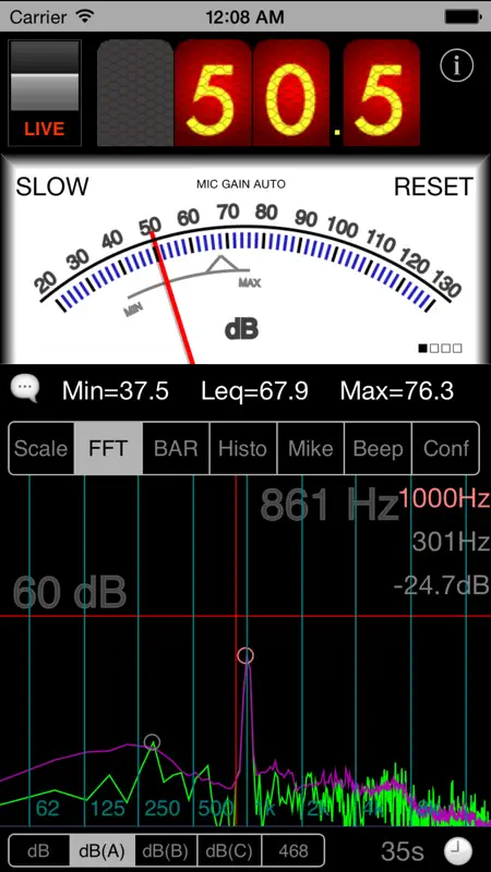 SPLnFFT Noise Meter screenshot 2 of 5