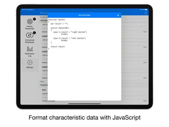 BLE Spy iPad screenshot 5 - Developer Tools app