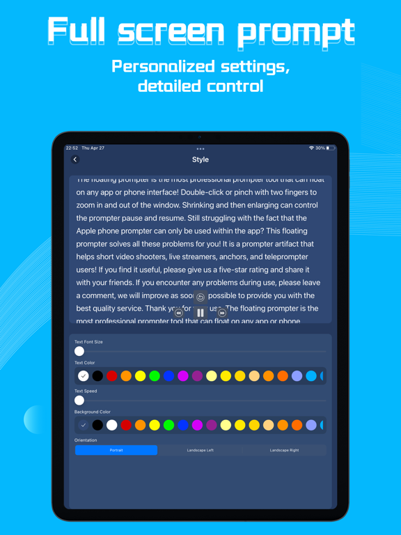 Screenshot #5 pour Teleprompter-float above apps