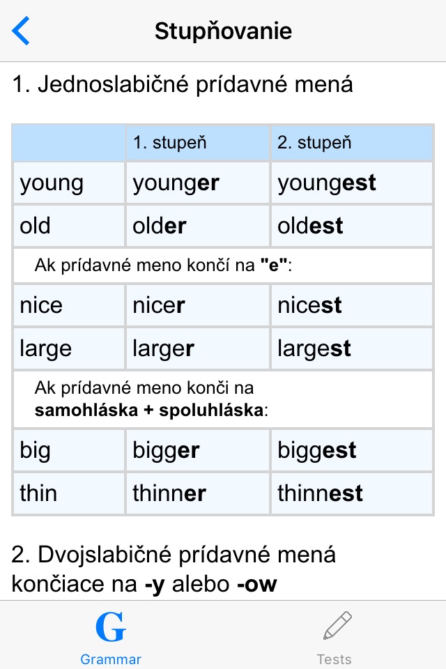 Anglická gramatika screenshot 2