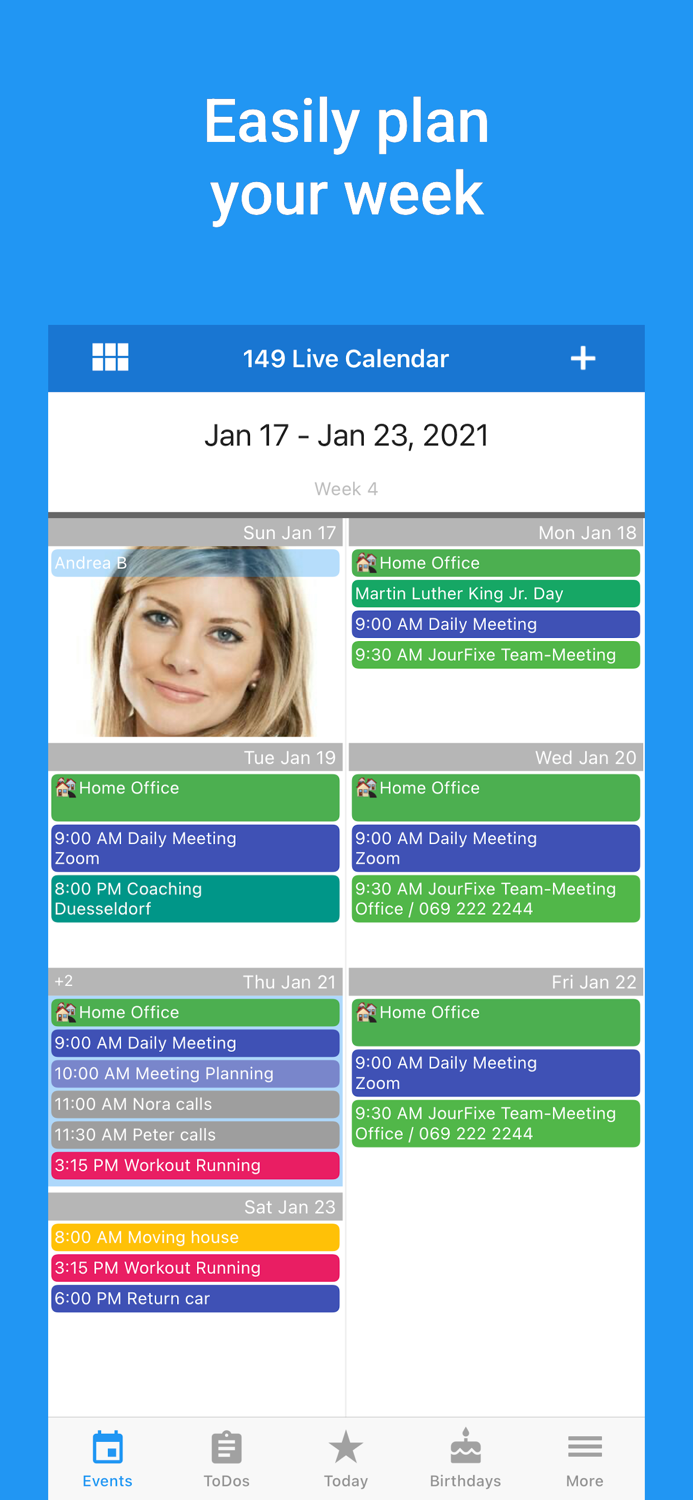 149 Live Calendar and ToDo list