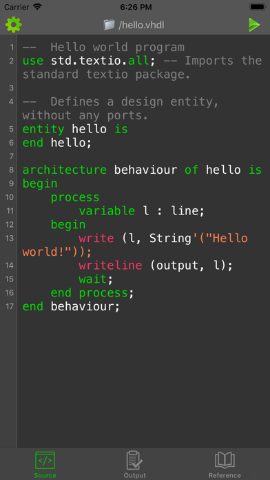 VHDL Compiler Screenshot