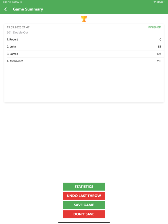 Darts Scoreboard: Scorekeeper iPad screenshot 6 - Sports app