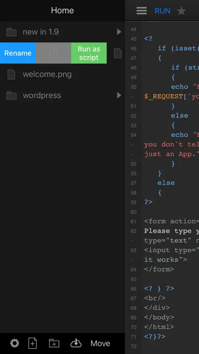 DraftCode For PHP IDE iPhone-skjermbilde 2
