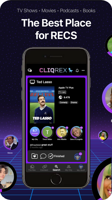 CliqRex: TV Book Podcast Recs Screenshot