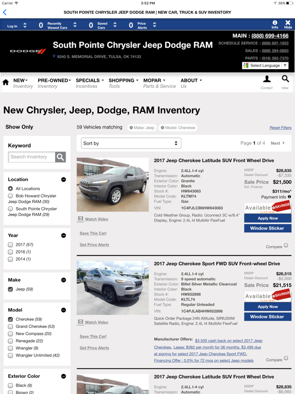 South Pointe CDJR iPad screenshot 4 - Shopping app