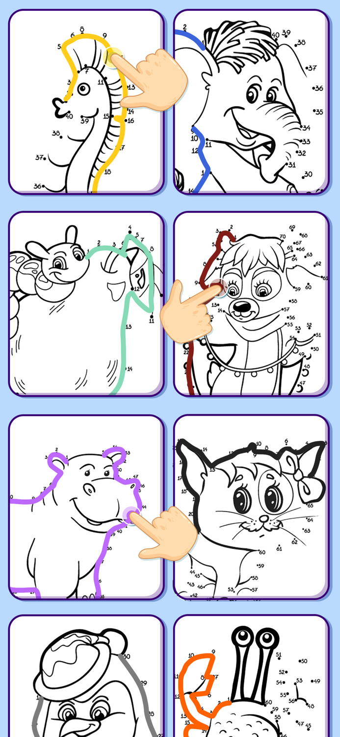 Connect and paint animal draws