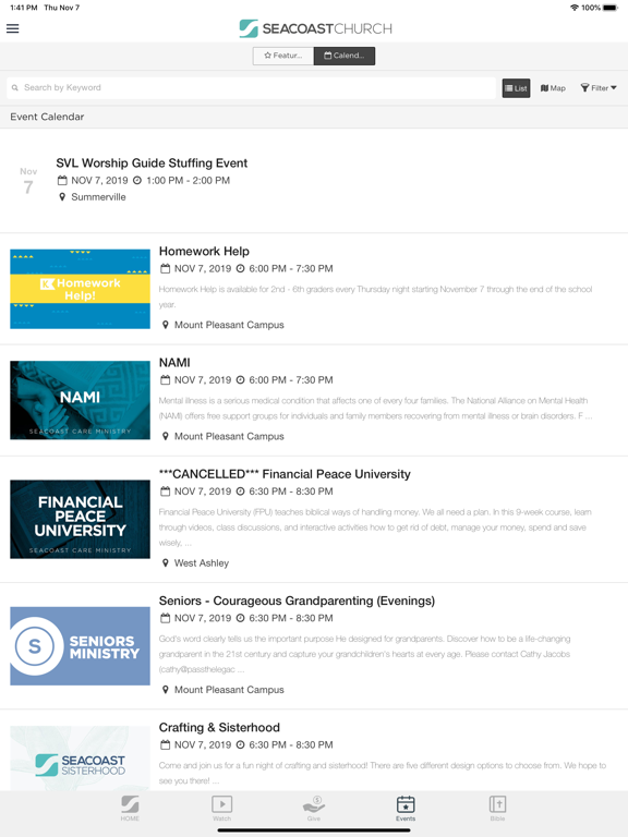 Seacoast Church iPad screenshot 5 - Lifestyle app