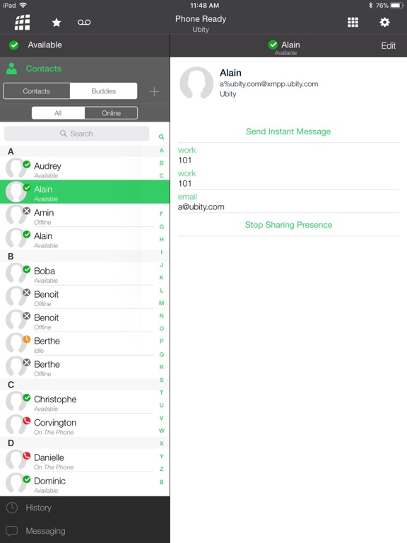 Ubity UC Mobile iPad screenshot 3 - Productivity app