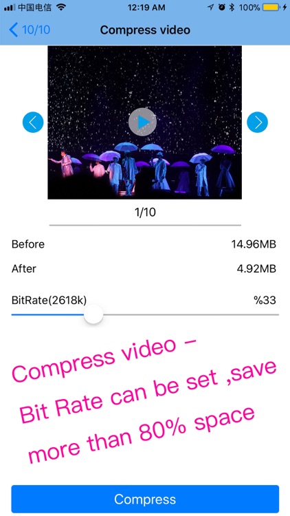 Compress video -compress image