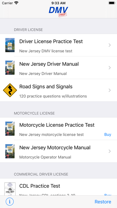 New Jersey DMV Test Prep Screenshot