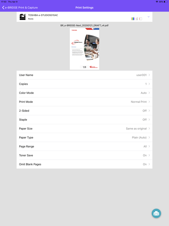 Screenshot #6 pour e-BRIDGE Print & Capture