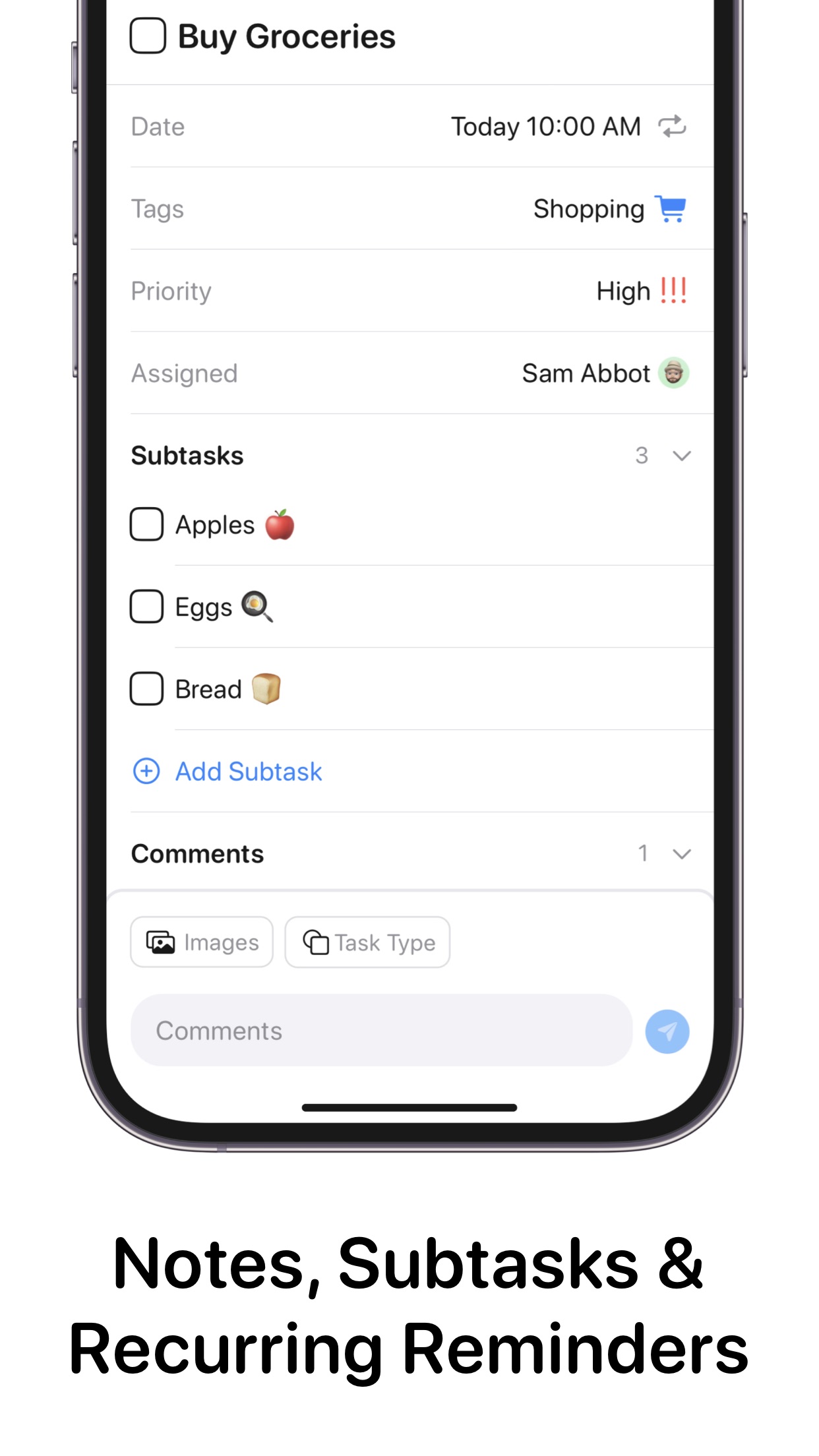 Screenshot do app Tasks: Todo Lists & Kanban