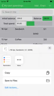 my cash spendings iphone screenshot 2