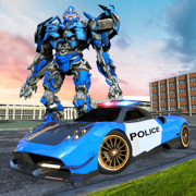 警察机器人战争汽车游戏 3D：大黑帮流氓机器人模拟