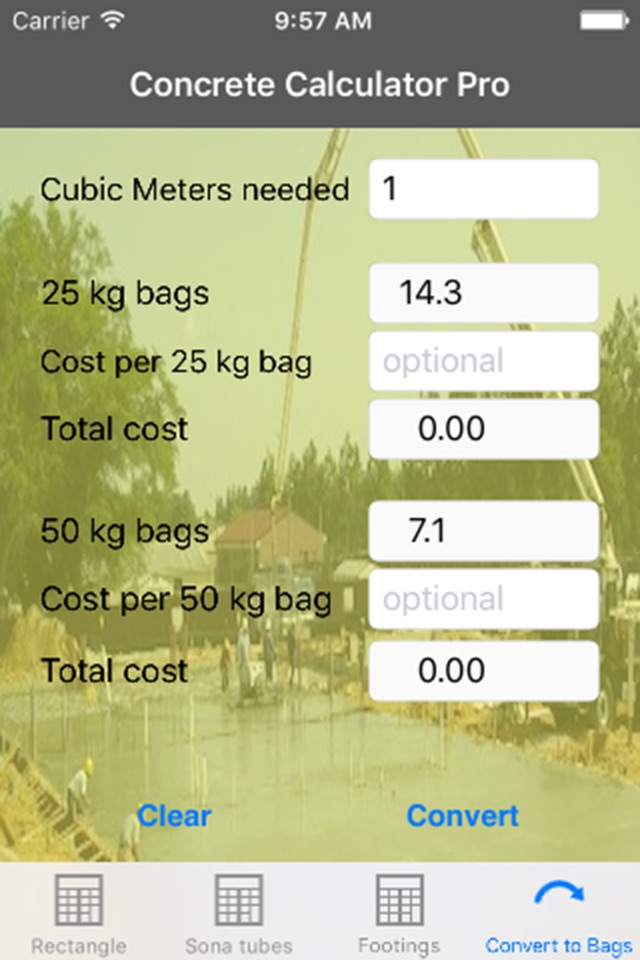 Concrete Calculator Pro Metric screenshot 4