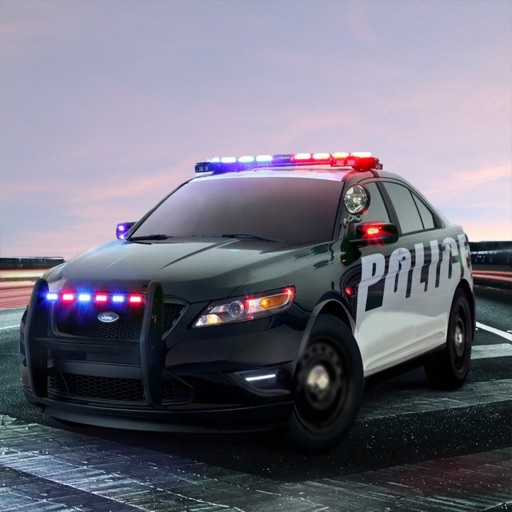 Police Officer Cop Car Chase Icon