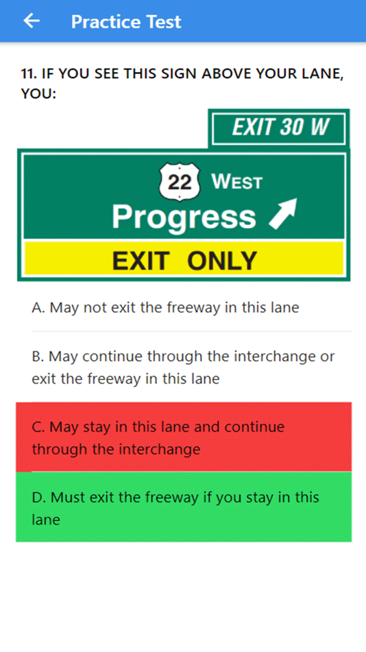 #8. Practice Test USA & Road Signs (iOS) Podle: azzeddine ghbalou