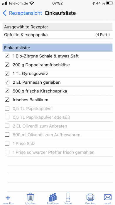 myRezepte Screenshot