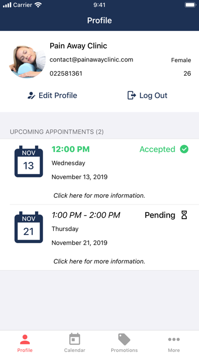 Pain Away - Booking App Screenshot