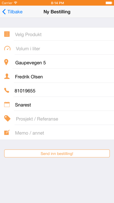 Knapphus Energibestilling Screenshot