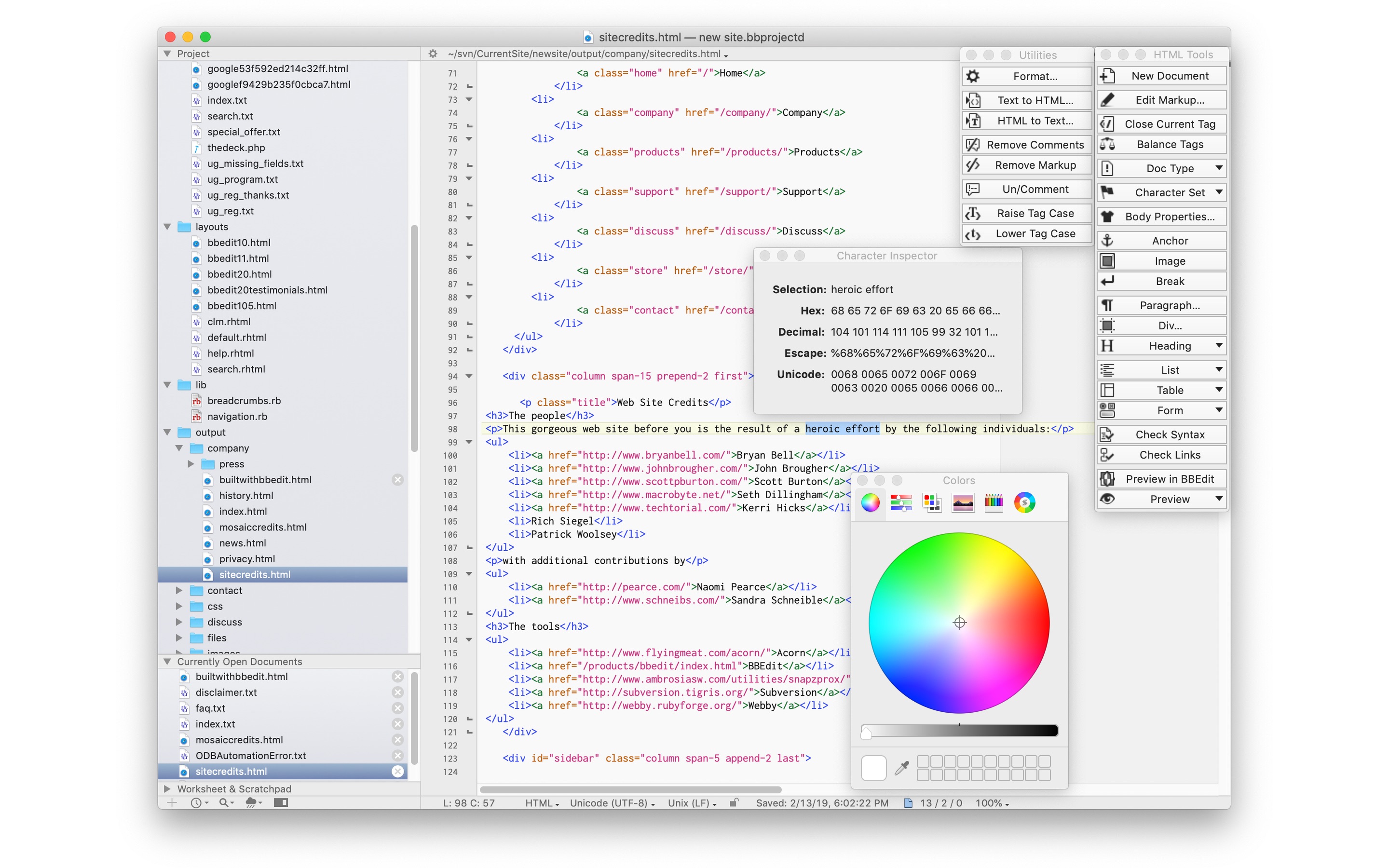 Screenshot do app BBEdit