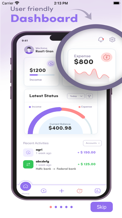 DollarBook Income Expense app Screenshot