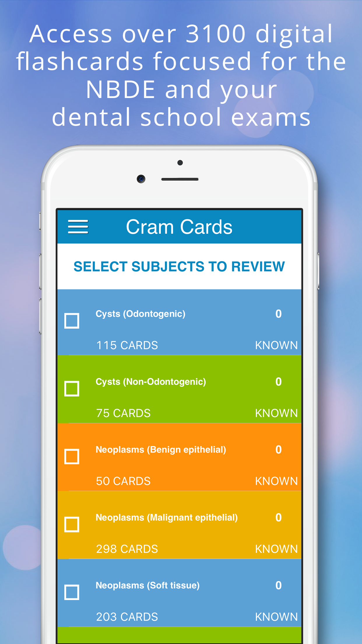 Oral Diagnosis Cram Cards