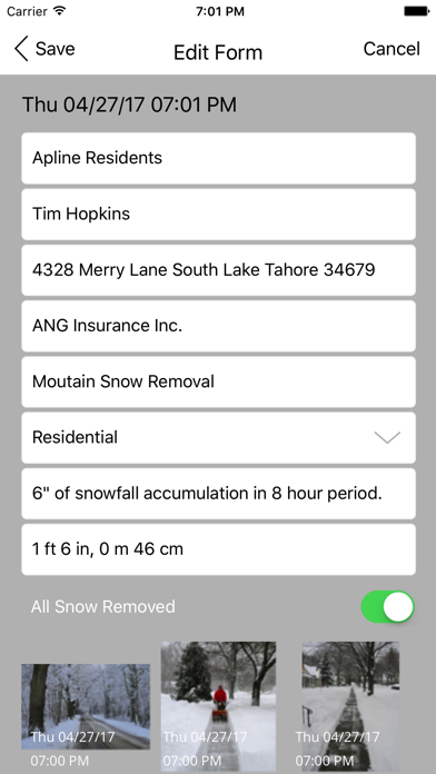 Snow Removal Pro App Screenshot