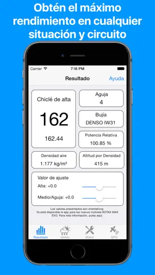 Captura de pantalla de Carburación Para Rotax Max en iPhone 1