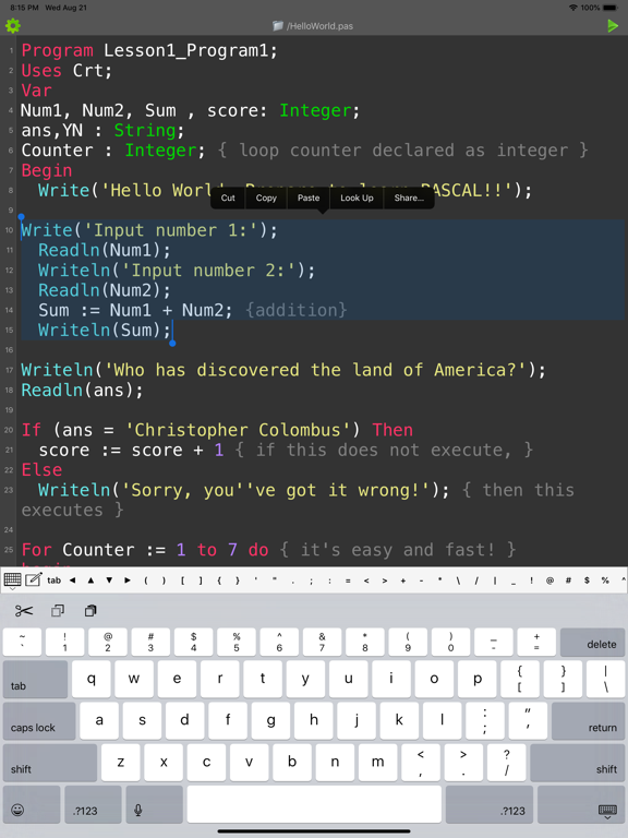 Screenshot #6 pour Pascal Programming Compiler