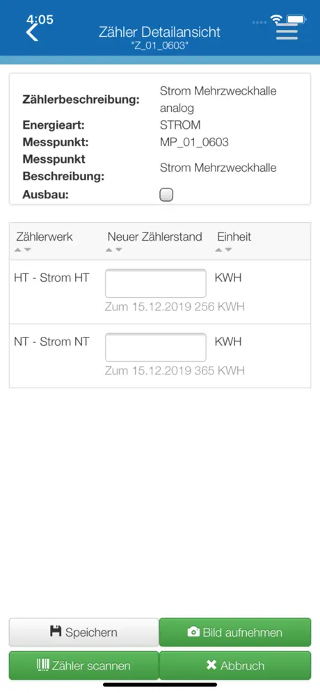 Mobile Zählerstandserfassung