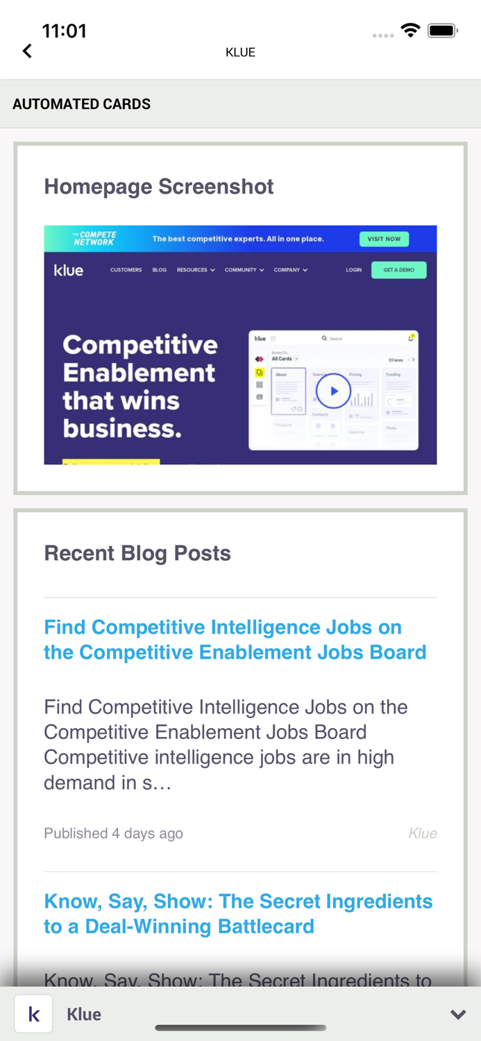 Klue - Competitive Enablement