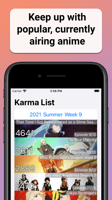 Anime Karma List Screenshot