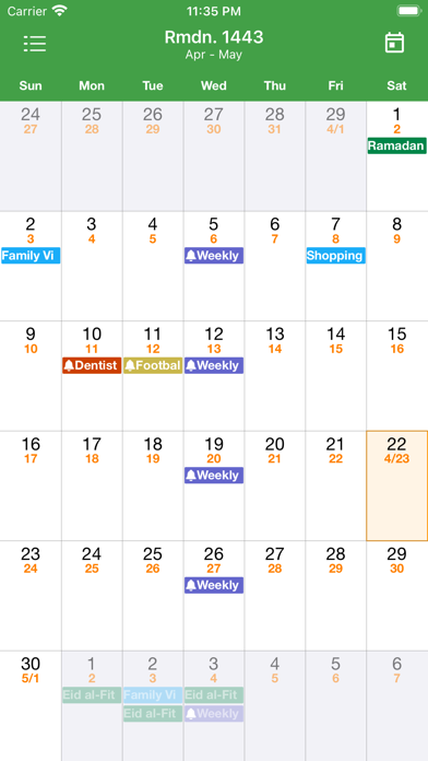Hijri Calendar & Prayer Times Screenshot