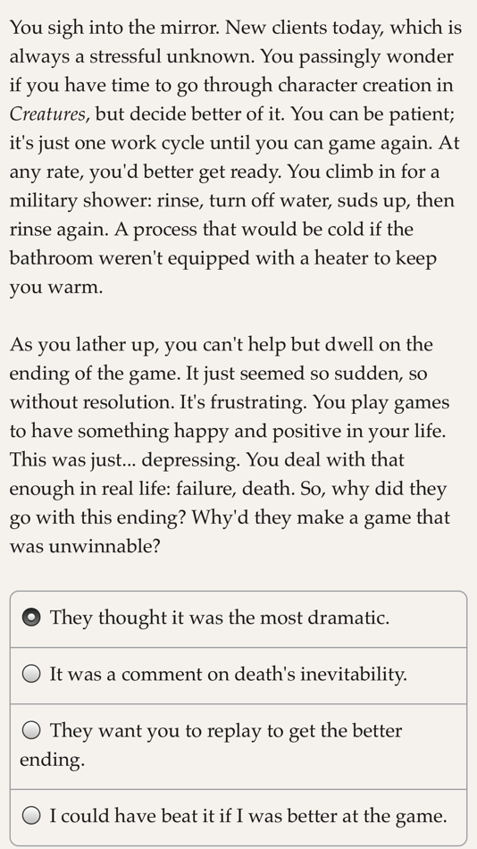 #2. Creatures Such as We (iOS) 由: Choice of Games LLC